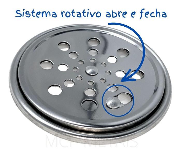 Kit 2 Ralo abre fecha redondo c/ armação 15x15 - Overtime Imagem de Kit 2 Ralo abre fecha redondo c/ armação 15x15
