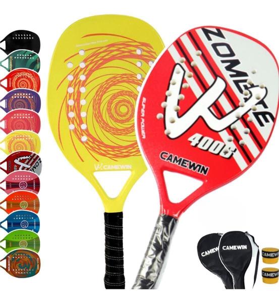 Imagem de Kit 2 Raquete Beach Tennis Carbono Camewin Praia