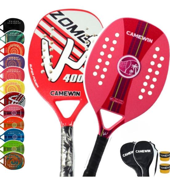 Imagem de Kit 2 Raquete Beach Tennis Carbono Camewin Praia