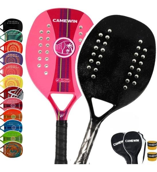 Imagem de Kit 2 Raquete Beach Tennis Carbono Camewin Praia