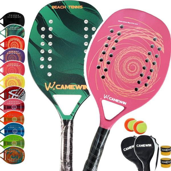 Imagem de Kit 2 Raquete Beach Tennis Carbono Camewin Praia