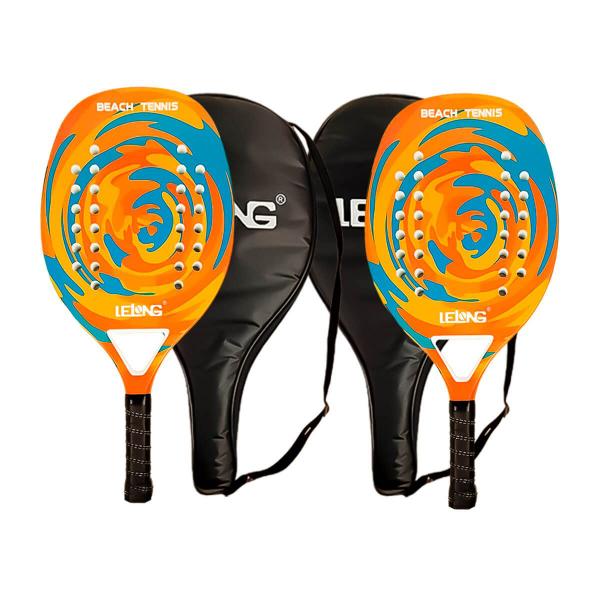 Imagem de Kit 2 Raquete Beach Tennis Fibra de Carbono + Bolsa