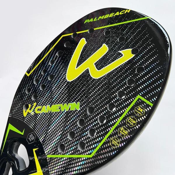 Imagem de Kit 2 Raquetes Beach Tennis Camewin 100% Fibra De Carbono 3K