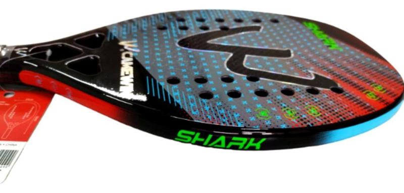 Imagem de Kit 2 Raquetes Beach Tennis Full Carbon 3K Camewin Top Shark