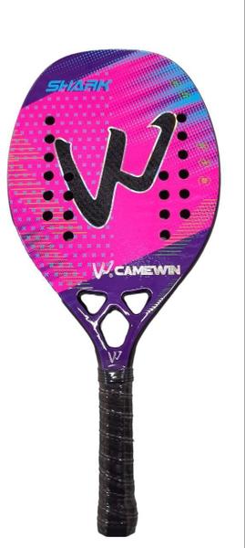 Imagem de Kit 2 Raquetes Beach Tennis Full Carbon 3K Camewin Top Shark