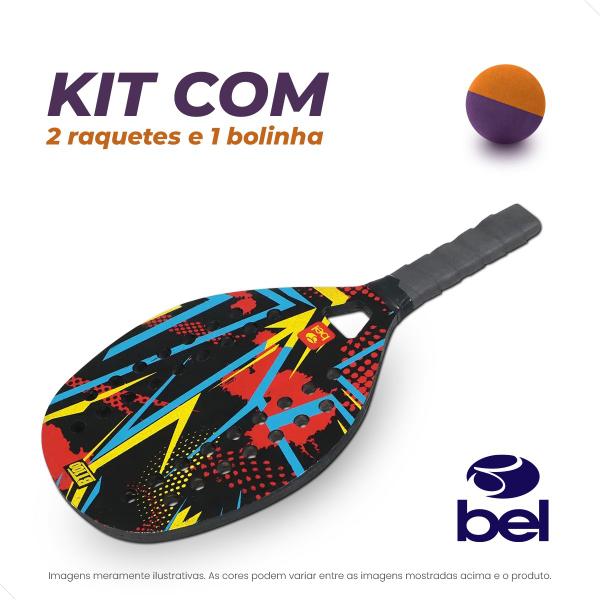 Imagem de Kit 2 Raquetes De Beach Tennis Bel Fix + Bolinha 