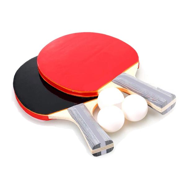 Imagem de Kit 2 Raquetes Ping Pong 3 Bolinhas Tênis De Mesa Com Bolsa