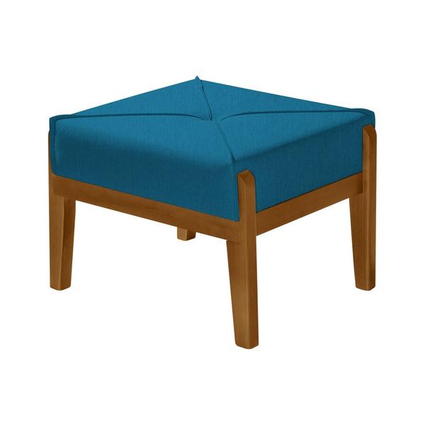 Imagem de Kit 2 Recamier Verona Luxo Veludo Azul Marinho 60x50 Base em Madeira Maciça 