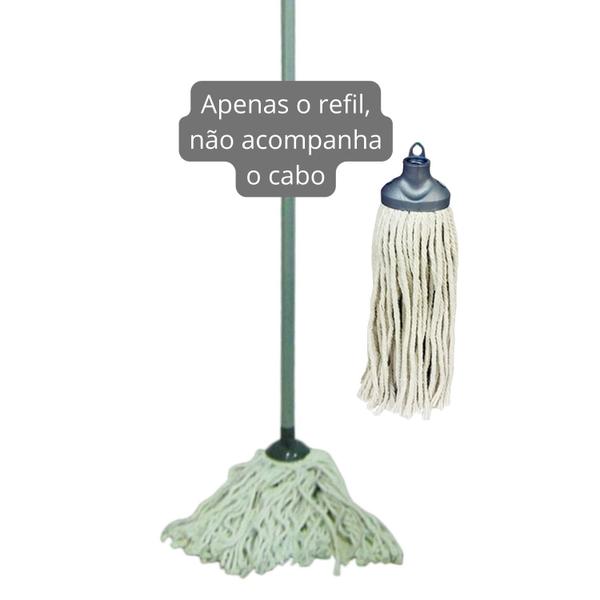 Imagem de Kit 2 refil mini mop superpro esfregão algodao branco