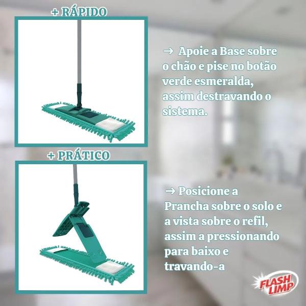 Imagem de Kit 2 Refil Para Mop Flat Chenile Microfibra Flash Limp