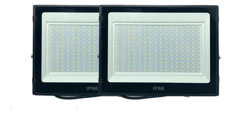 Imagem de Kit 2 Refletor De Led Holofote 500w Ip66 Luz Fria A Prova D Agua Alta Potência Empresa Quintal Grande