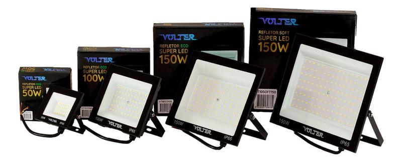 Imagem de Kit 2 Refletor Eco Volter Super Led 50w 4000 Lumens