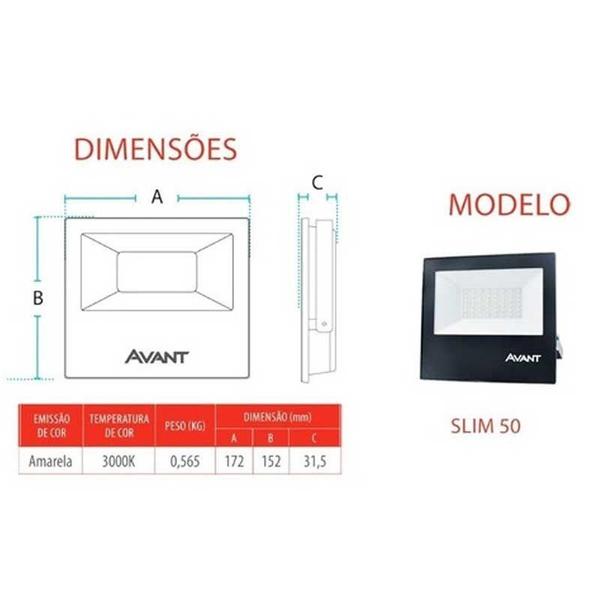 Imagem de Kit 2 Refletor Led 50w Holofote Branco Neutro 4000k Avant