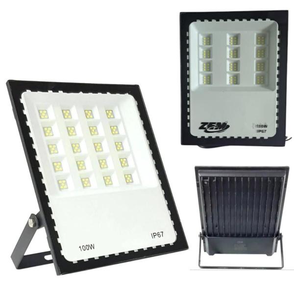 Imagem de Kit 2 Refletores Led 100W Luz Branca Frio Prova D'Água Smd