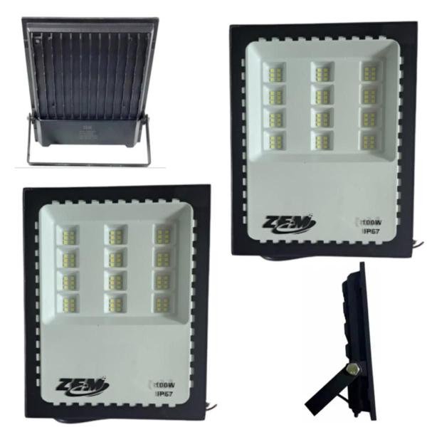 Imagem de Kit 2 Refletores Smd Led 100W Holofote Externo Piscina Ip67