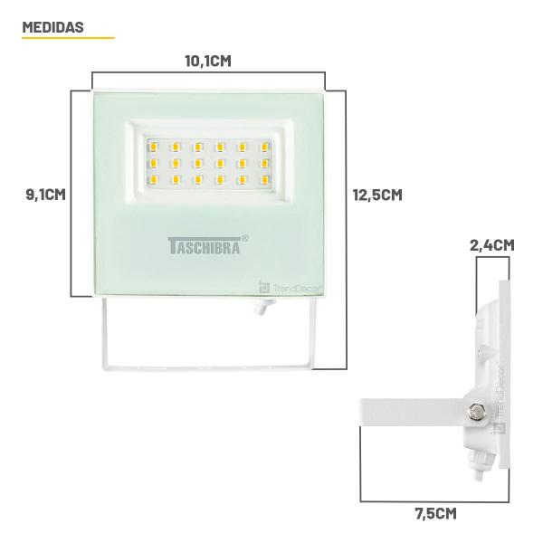 Kit 2 Refletores Taschibra TR LED 20 Branco + Sensor de Movimento e Fotocélula QA26M Imagem de Kit 2 Refletores Taschibra TR LED 20 Branco + Sensor de Movimento e Fotocélula QA26M
