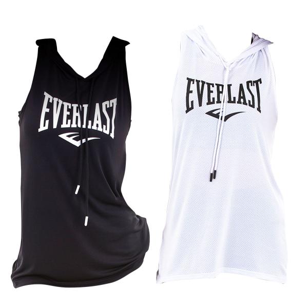 Imagem de Kit 2 Regatas com Capuz Everlast Fem Branco / Preto