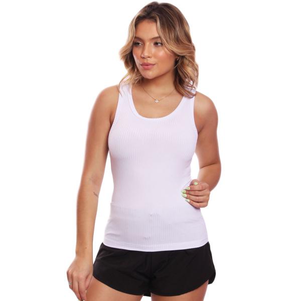 Imagem de Kit 2 Regatas Nadador Canelada Feminina Lisa Blusa Blusinha Básica