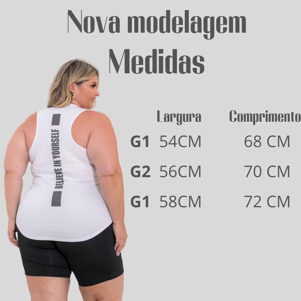 Imagem de Kit 2 Regatas Plus Size Dry Fit Feminina Academia