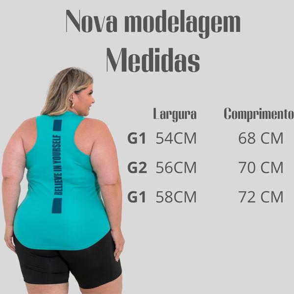 Imagem de Kit 2 Regatas Plus Size Dry Fit Feminina Academia