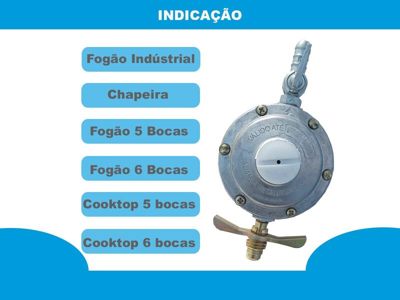 Imagem de Kit 2 Regulador De Gás Industrial Aliança 506/38 Vazão 5kg/h