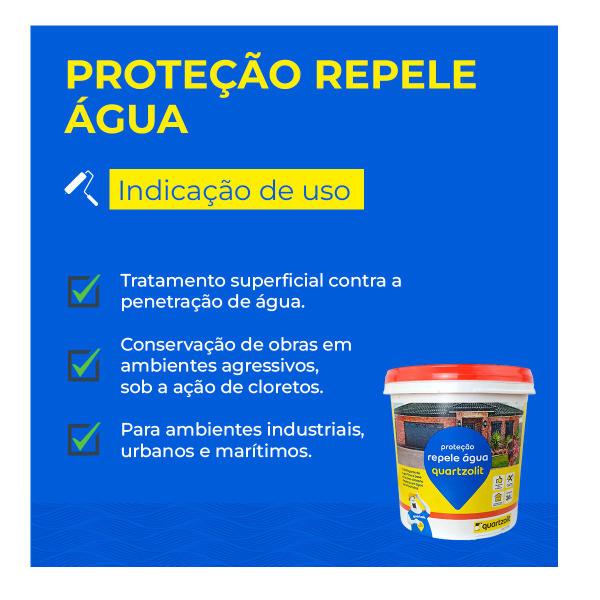 Imagem de kit 2 Repele Água Hidrofugante Quartzolit 3,6l