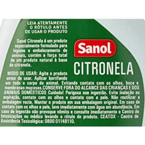 Imagem de Kit 2 Repelente Citronela Sanol Cães e Gatos Gatilho 500 Ml