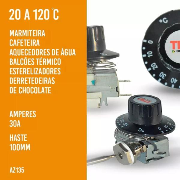 Imagem de Kit 2 Resistências Buffet 2500w 220v + Termostato 20/120