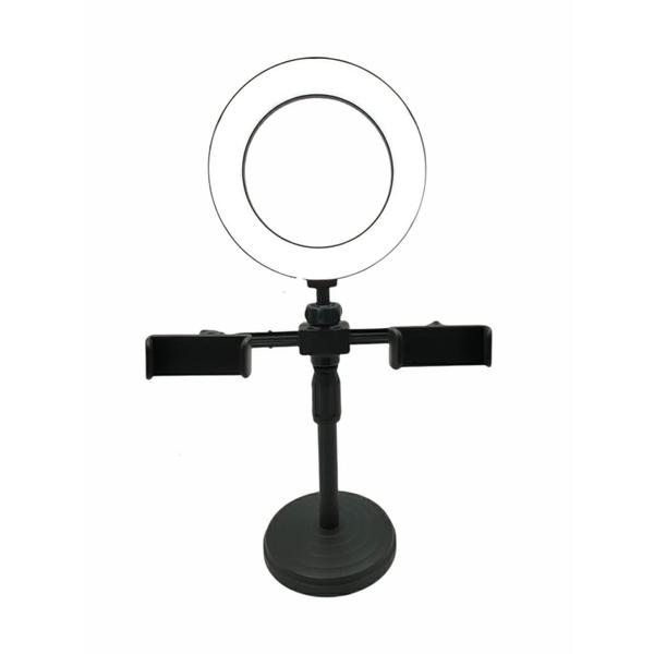 Imagem de Kit 2 Ring Light de Mesa Portátil Regulável Com Suporte para 2 Celulares WS-868