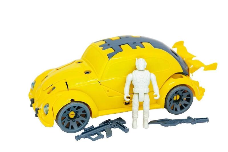 Imagem de Kit 2 Robo Vira Carro Fusca Grande Transformer Com Boneco