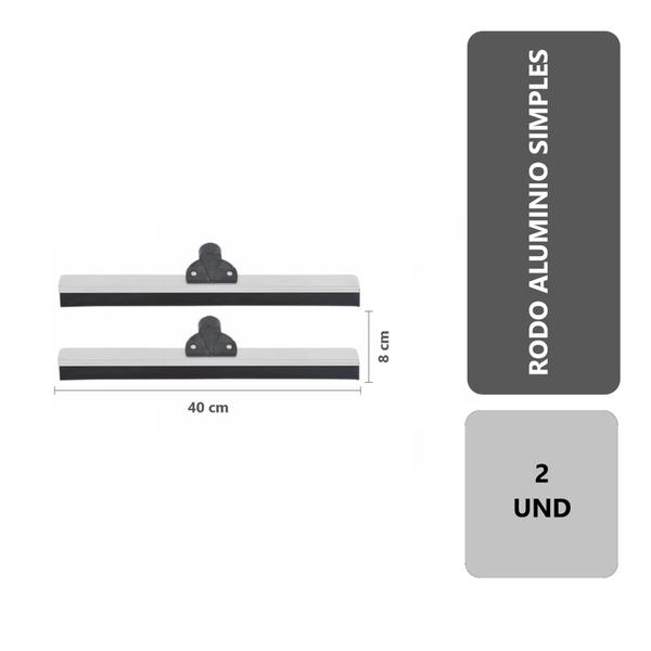 Kit 2 - Rodo De Alumínio 40 Cm Simples Sem Cabo - MTM Imagem de Kit 2 - Rodo De Alumínio 40 Cm Simples Sem Cabo