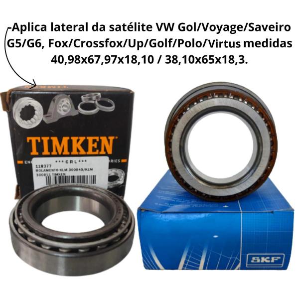 Imagem de Kit 2 rolamentos caixa satelite vw gol voyage saveiro g5 g6