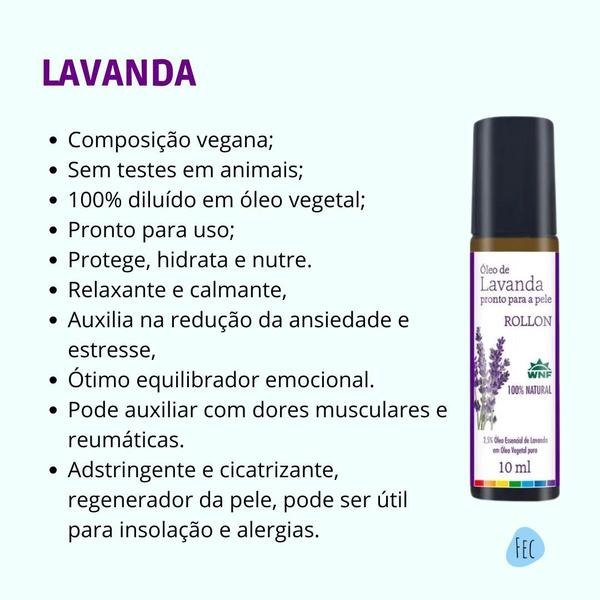 Imagem de Kit 2 Roll-on Óleo Essencial WNF 10ml - Lavanda e Melaleuca