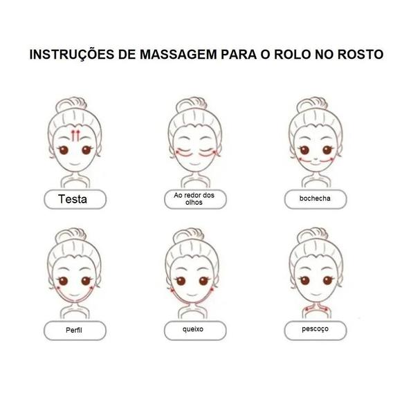 Imagem de Kit 2 Rolo Massageador Facial Pedra Jade Anti-Rugas Roller