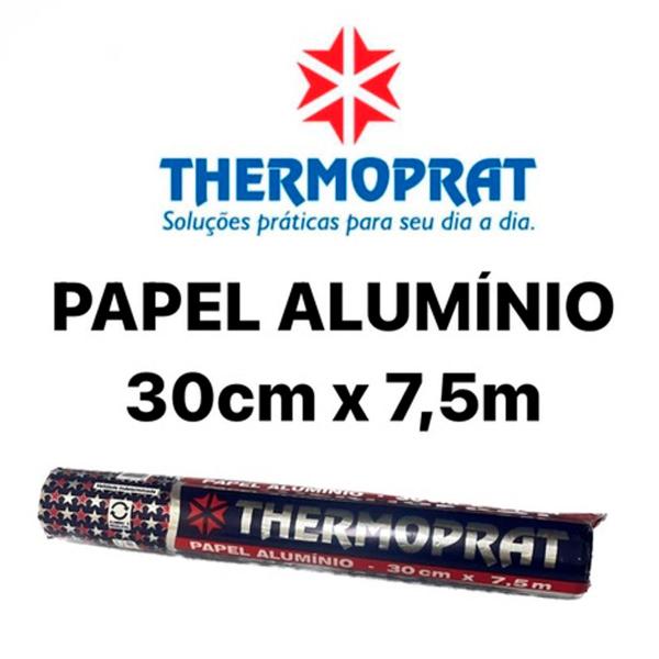 Imagem de Kit 2 Rolos De Papel Alumínio Thermoprat  30cm x 7,5mt