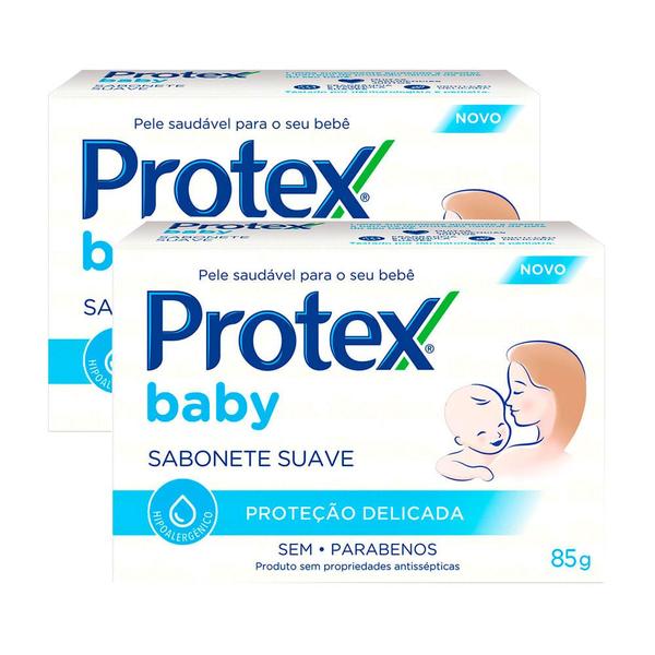 Imagem de Kit 2 Sabonete em Barra Protex Baby Proteção Delicada 85g