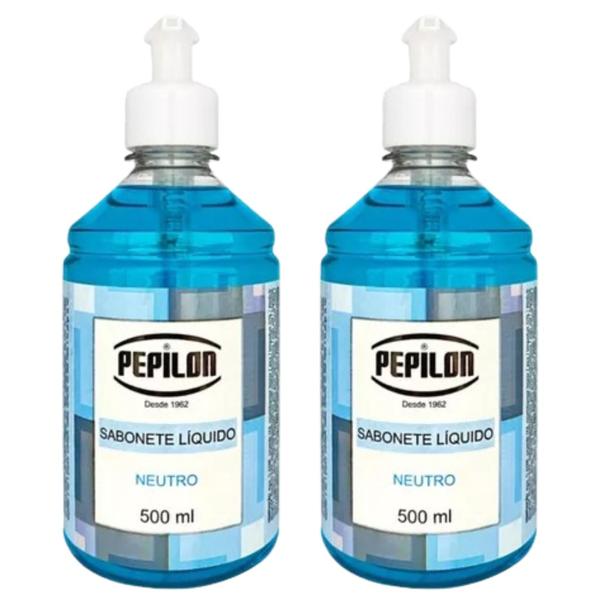 Imagem de Kit 2 Sabonete Líquido Neutro Corpo e Mãos 500Ml - Pepilon