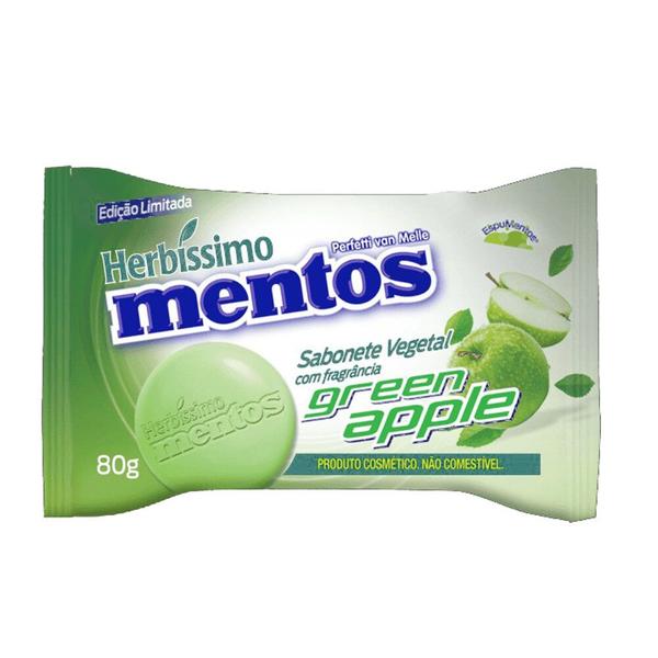 Imagem de Kit 2 Sabonete Mentos Maçã Verde Sabão em Barra 80g Herbíssimo