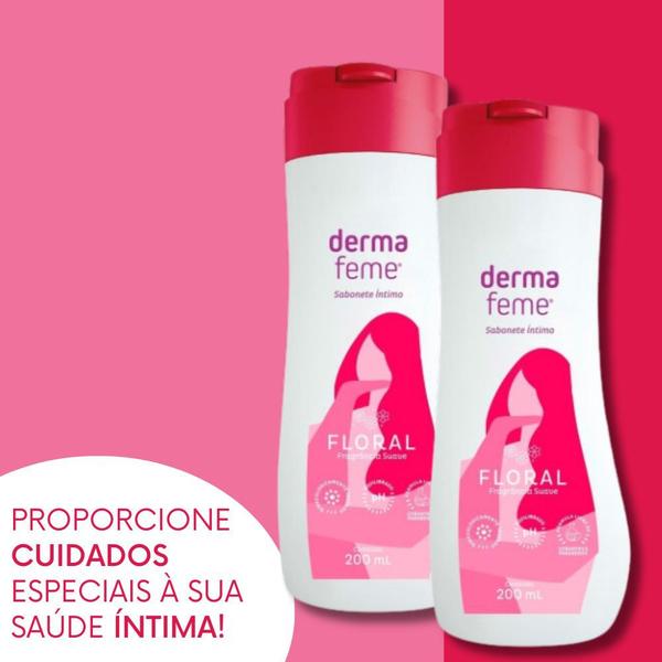 Imagem de Kit 2 Sabonetes Íntimos Líquido Dermafeme Floral 200ml