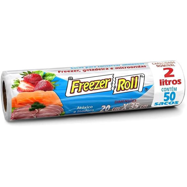 Imagem de Kit 2 Sacos Para Alimentos Freezer-Roll 2L 50un/cd F - Dover Roll