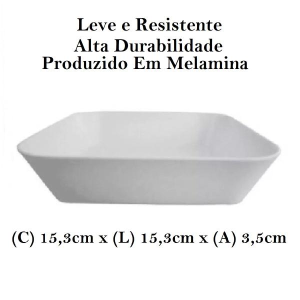 Imagem de Kit 2 Saladeiras Pote Bowl em Melamina Tigela 15cm Branca