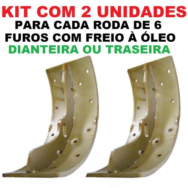 Imagem de Kit 2 sapata patim freio à óleo dianteiro ou traseiro hyundai county hd45 hd65 hd72 hd78 2008 a 2018 (110mm - 1 roda)