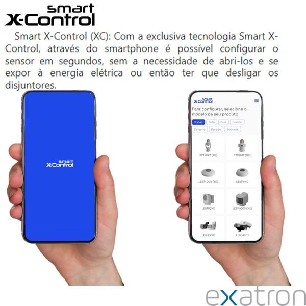 Imagem de Kit 2 Sensor Presenca Predial 4x2 Preto Fotocelula Smart X-Control