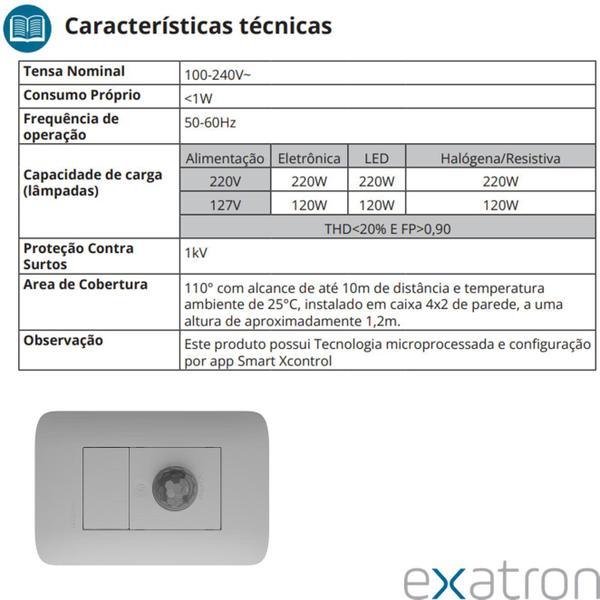 Imagem de Kit 2 Sensor Presenca Residencial 4x2 Fotocelula Smart X-Control