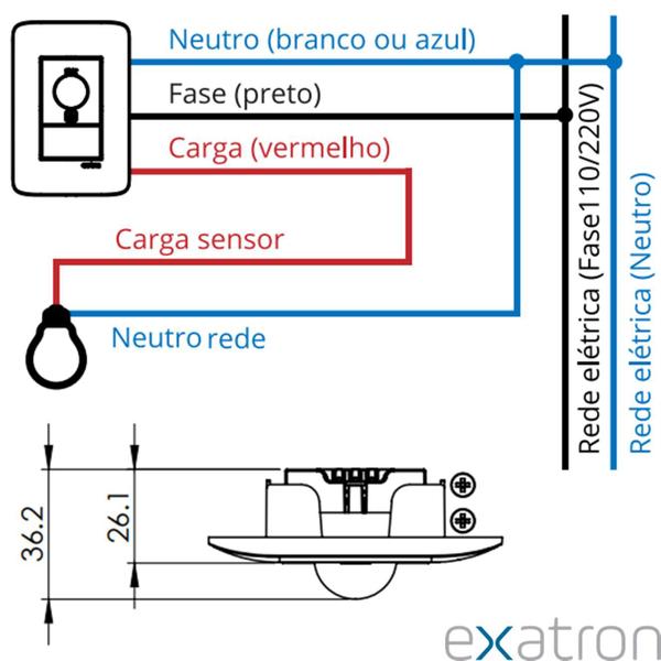 Imagem de Kit 2 Sensor Presenca Residencial 4x2 Fotocelula Smart X-Control