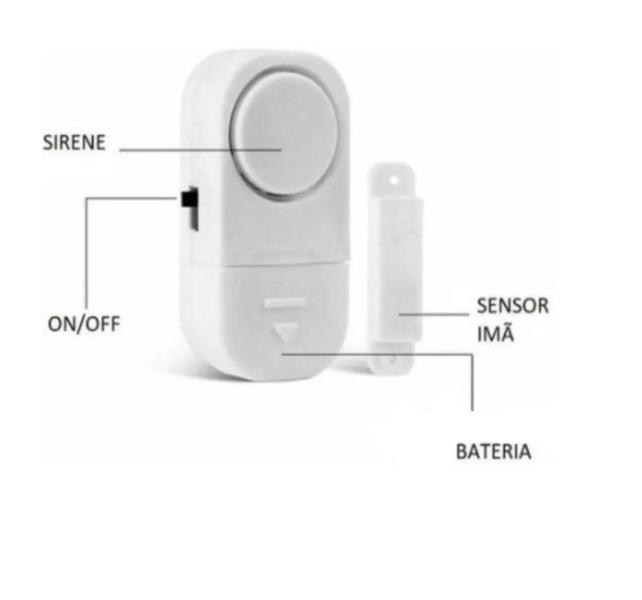 Imagem de Kit 2 Sensores Alarme Magnético Sirene Para Abertura de Porta Janela Sem Fio - EMB-ECOMMERCE UTILIT