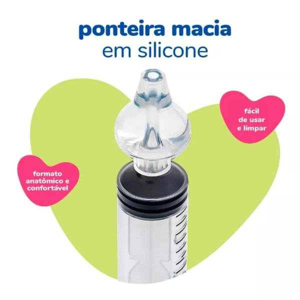 Imagem de Kit 2 Seringas Lavagem Higienização Nasal Bico Silicone Buba