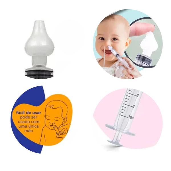 Imagem de Kit 2 Seringas Lavagem Higienização Nasal Bico Silicone Buba