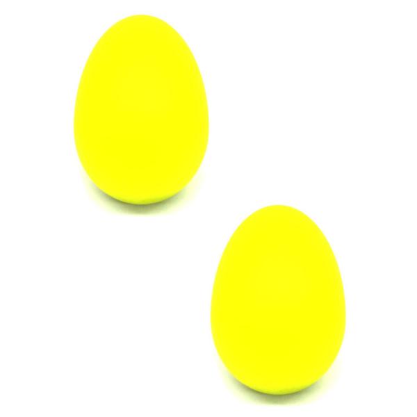 Imagem de Kit 2 Shaker ovo plastico chocalho AMARELO egg