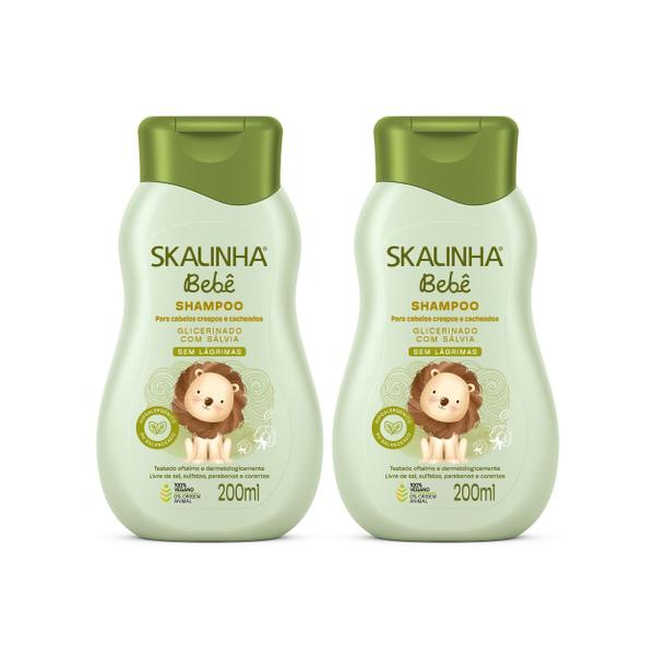 Imagem de Kit 2 Shampoo Bebê Infantil Sálvia Cacheados Vegano Skalinha